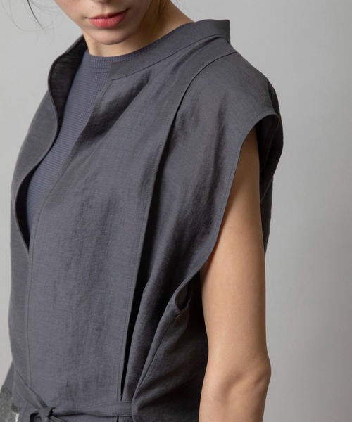 Munich（ミューニック）の「レースドッキングジレ（シャツ/ブラウス・レディース・ホワイト/ブラック/ダークグレー・FREE）」の5枚目の写真