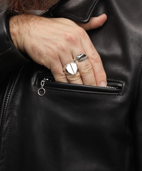 schott（ショット）の「Schott/ショット/103US TRUCKER JACKET/レザー トラッカージャケット（ライダースジャケット・メンズ・ブラック・34/36/40/38/42/44/46）」の6枚目の写真