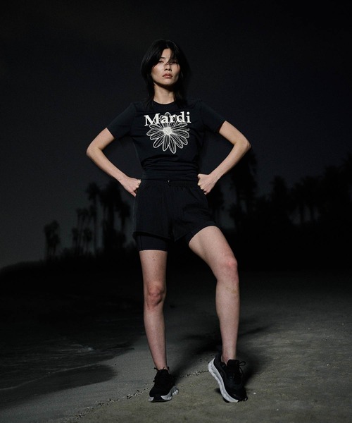 tシャツ AIRLIFT relax fit back slit top flowermardi レディース Mardi Mercredi tシャツ AIRLIFT relax fit back slit top