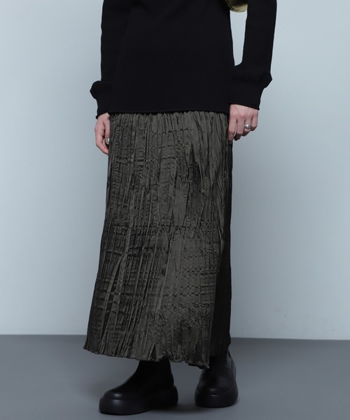 ROSE BUD(ローズバッド)の「サテンワッシャースカート(スカート・レディース・ライトグリーン/カーキ/ホワイト・ONE SIZE)」の3枚目の写真