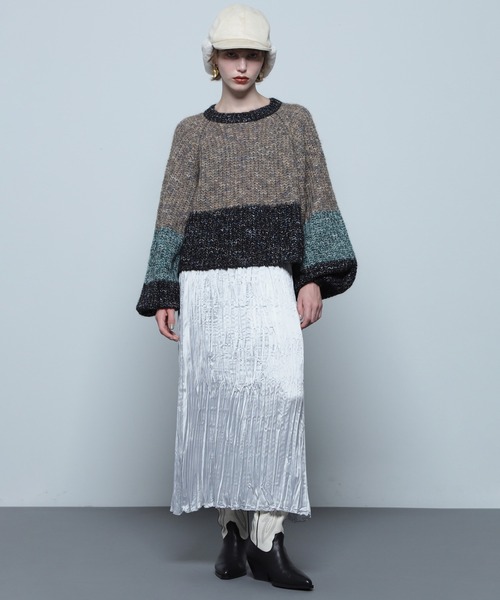 ROSE BUD(ローズバッド)の「サテンワッシャースカート(スカート・レディース・ライトグリーン/カーキ/ホワイト・ONE SIZE)」の7枚目の写真