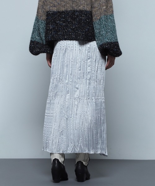 ROSE BUD(ローズバッド)の「サテンワッシャースカート(スカート・レディース・ライトグリーン/カーキ/ホワイト・ONE SIZE)」の12枚目の写真