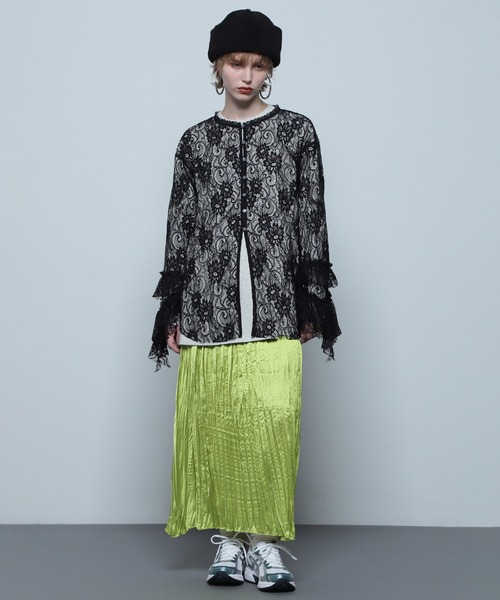 ROSE BUD(ローズバッド)の「サテンワッシャースカート(スカート・レディース・ライトグリーン/カーキ/ホワイト・ONE SIZE)」の21枚目の写真