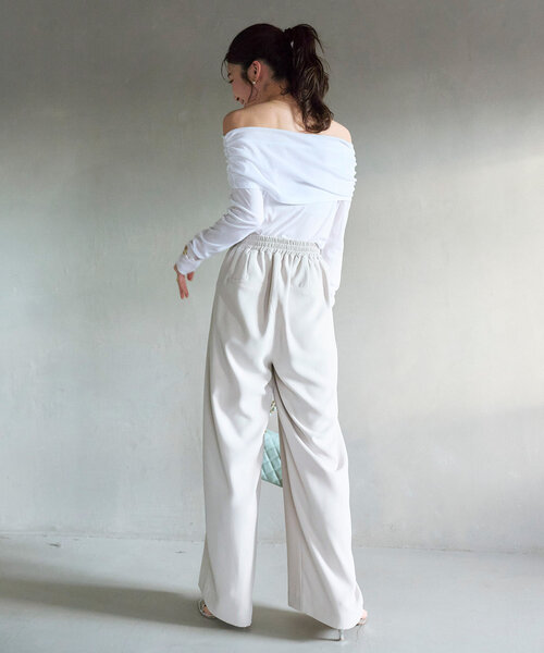 セール】【女子力UP！】シアーオフショルカットソー（Tシャツ