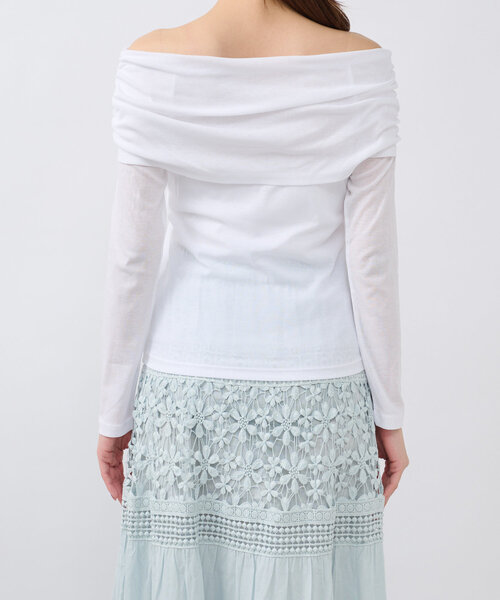 La boutique BonBon（ラブティックボンボン）の「【女子力UP！】シアーオフショルカットソー（Tシャツ/カットソー・レディース・ホワイト/ブラック/ミント・FREE）」の18枚目の写真