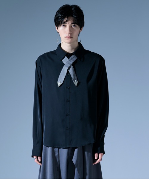 セール】ノーブルクロスボウタイツキトロミシャツ/SETUP対応（シャツ