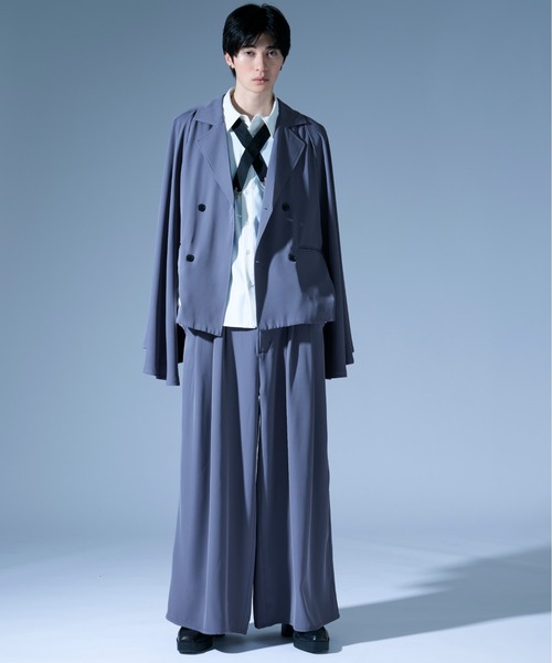 Ellno Loset（エルノロゼット）の「ノーブルクロスボウタイツキトロミシャツ/SETUP対応（シャツ/ブラウス・メンズ・ブルーグレー/オフホワイト/ブラック・MEDIUM/SMALL/LARGE）」の17枚目の写真