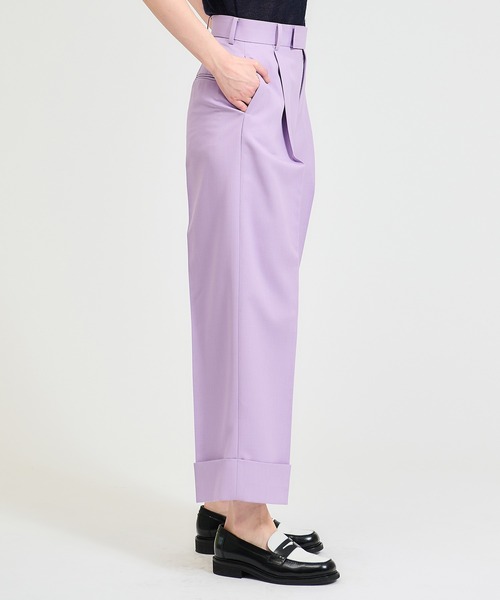ESTNATION（エストネーション）の「ESTNATION / ポリエステルホワイトタックパンツ（スラックス・レディース・ブラック/パープル/ベージュ・38/36）」の13枚目の写真