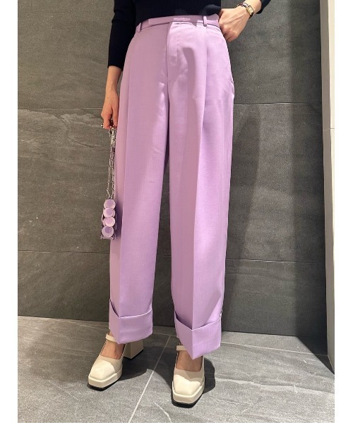 ESTNATION（エストネーション）の「ESTNATION / ポリエステルホワイトタックパンツ（スラックス・レディース・ブラック/パープル/ベージュ・38/36）」の18枚目の写真