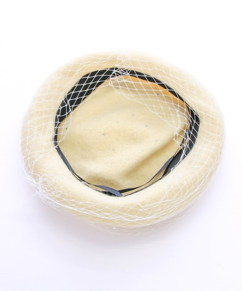 clear（クリア）の「パールチュールベレー帽[ガーリー 大人 フェミニン]（ハンチング/ベレー帽・レディース・ブラック/アイボリー・F）」の11枚目の写真