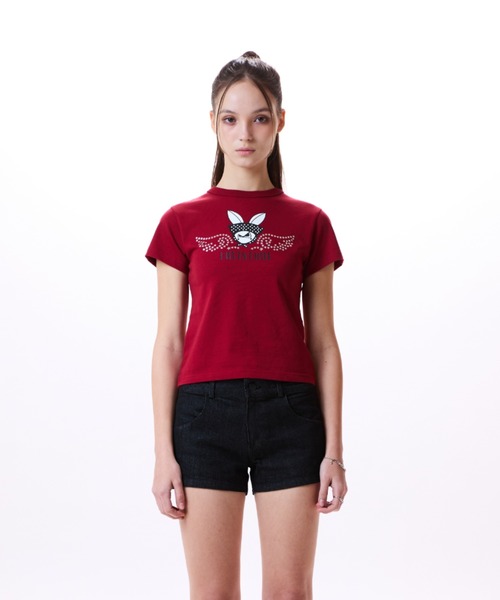 LUVISTRUE(ラヴイズトゥルー)の「IM RUBBIT TEE(Tシャツ/カットソー・レディース・ネイビー/チャコールグレー/ホワイト/バーガンディー・FREE)」の7枚目の写真