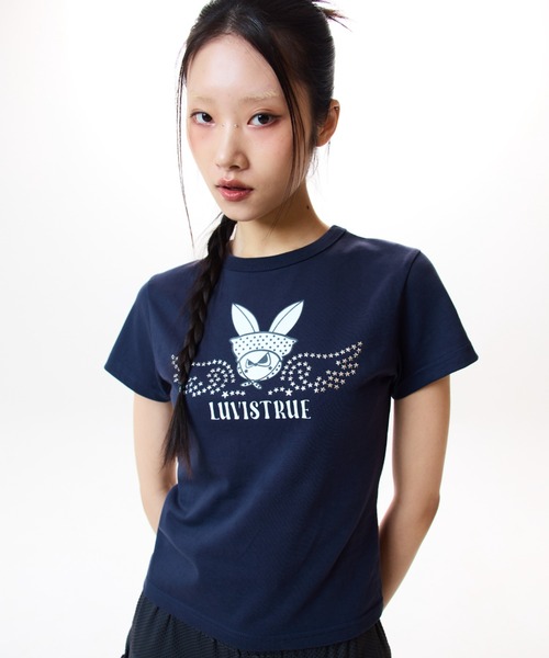 LUVISTRUE(ラヴイズトゥルー)の「IM RUBBIT TEE(Tシャツ/カットソー・レディース・ネイビー/チャコールグレー/ホワイト/バーガンディー・FREE)」の20枚目の写真