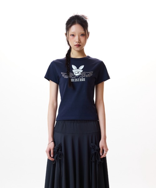 LUVISTRUE(ラヴイズトゥルー)の「IM RUBBIT TEE(Tシャツ/カットソー・レディース・ネイビー/チャコールグレー/ホワイト/バーガンディー・FREE)」の22枚目の写真