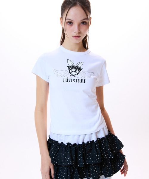 LUVISTRUE(ラヴイズトゥルー)の「IM RUBBIT TEE(Tシャツ/カットソー・レディース・ネイビー/チャコールグレー/ホワイト/バーガンディー・FREE)」の10枚目の写真