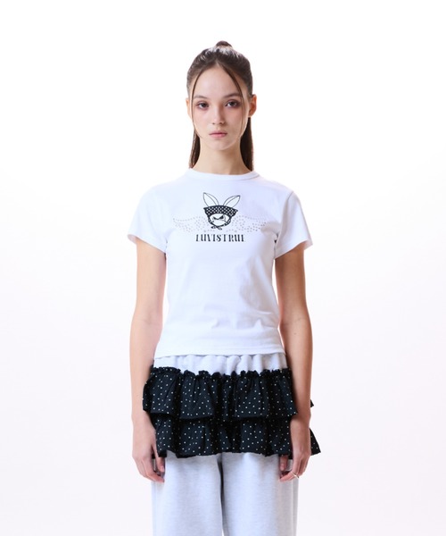 LUVISTRUE(ラヴイズトゥルー)の「IM RUBBIT TEE(Tシャツ/カットソー・レディース・ネイビー/チャコールグレー/ホワイト/バーガンディー・FREE)」の12枚目の写真