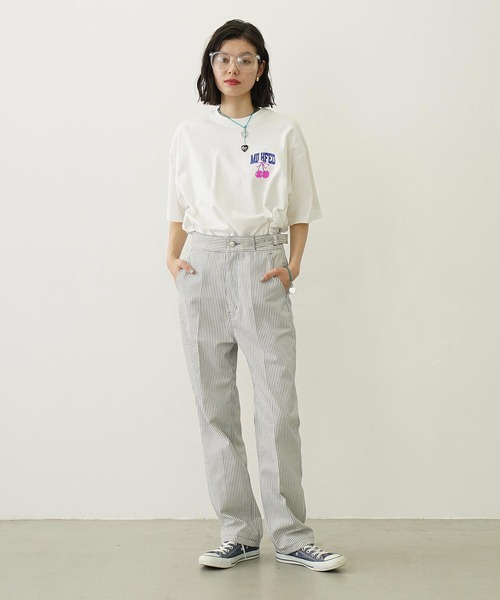 MILKFED.(ミルクフェド)の「CHERRY AND RIBBON WIDE S/S TEE(Tシャツ/カットソー・レディース・レッド/ホワイト/ライトパープル/チャコール・L/M)」の10枚目の写真