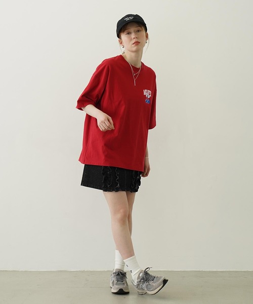 MILKFED.(ミルクフェド)の「CHERRY AND RIBBON WIDE S/S TEE(Tシャツ/カットソー・レディース・レッド/ホワイト/ライトパープル/チャコール・L/M)」の17枚目の写真