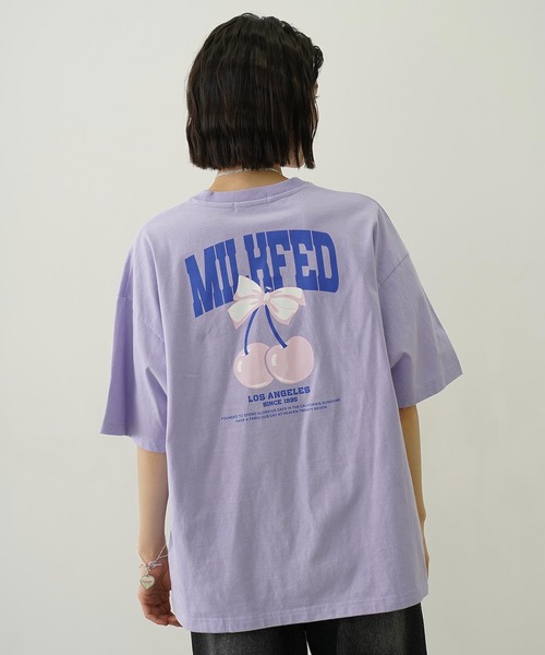MILKFED.(ミルクフェド)の「CHERRY AND RIBBON WIDE S/S TEE(Tシャツ/カットソー・レディース・レッド/ホワイト/ライトパープル/チャコール・L/M)」の22枚目の写真