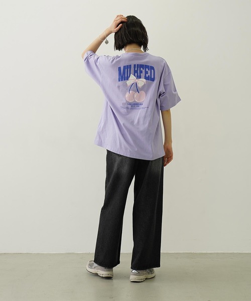 CHERRY AND RIBBON WIDE S/S TEE（Tシャツ/カットソー