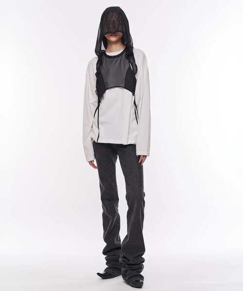 STUDIOUS(ステュディオス)の「【POOLDE/プールデ】Skin Hoodie Vest/スキンフーディーベスト(その他トップス・レディース・ブラック/ベージュ・FREE)」の3枚目の写真