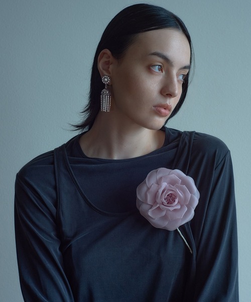 IRIS47（イリスフォーセブン）の「【IRIS 47】palace crystal fringe earring/パレス クリスタル フリンジ イヤリング BO162（イヤリング・レディース・ブラック/シルバー・FREE）」の7枚目の写真