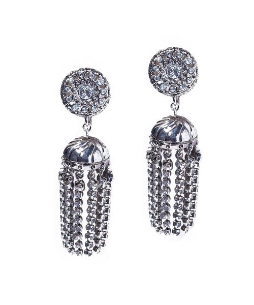 IRIS47（イリスフォーセブン）の「【IRIS 47】palace crystal fringe earring/パレス クリスタル フリンジ イヤリング BO162（イヤリング・レディース・ブラック/シルバー・FREE）」の9枚目の写真