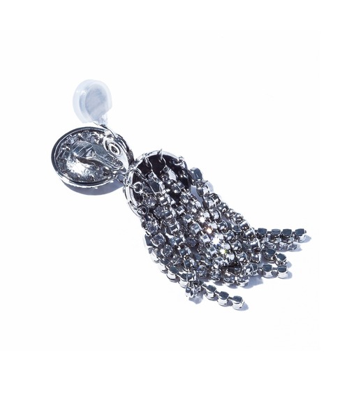 IRIS47（イリスフォーセブン）の「【IRIS 47】palace crystal fringe earring/パレス クリスタル フリンジ イヤリング BO162（イヤリング・レディース・ブラック/シルバー・FREE）」の3枚目の写真