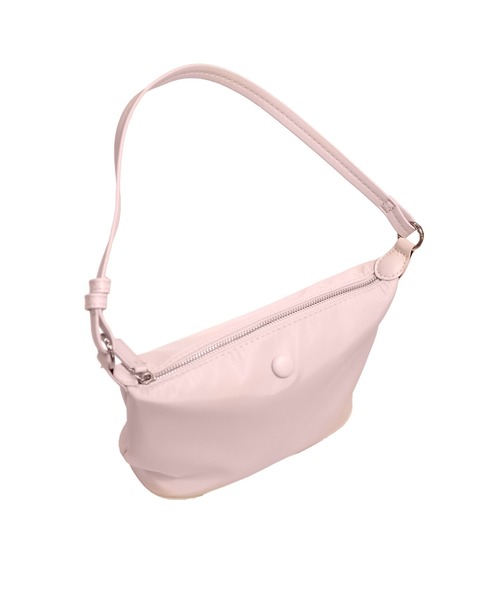 HEILIS（ヘイリス）の「ワンハンドルナイロンショルダーバッグ/2WAY シンプル 韓国 レディース ファスナー ブラック ピンク ワンショル ハンドバッグ 軽量（ハンドバッグ・レディース・ブラック/ピンク・FREE）」の5枚目の写真