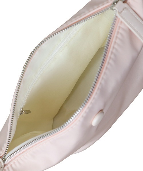 HEILIS（ヘイリス）の「ワンハンドルナイロンショルダーバッグ/2WAY シンプル 韓国 レディース ファスナー ブラック ピンク ワンショル ハンドバッグ 軽量（ハンドバッグ・レディース・ブラック/ピンク・FREE）」の7枚目の写真