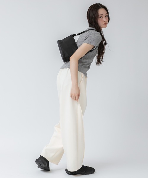 HEILIS（ヘイリス）の「ワンハンドルナイロンショルダーバッグ/2WAY シンプル 韓国 レディース ファスナー ブラック ピンク ワンショル ハンドバッグ 軽量（ハンドバッグ・レディース・ブラック/ピンク・FREE）」の13枚目の写真