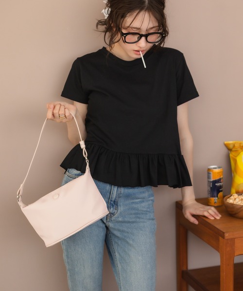 HEILIS（ヘイリス）の「ワンハンドルナイロンショルダーバッグ/2WAY シンプル 韓国 レディース ファスナー ブラック ピンク ワンショル ハンドバッグ 軽量（ハンドバッグ・レディース・ブラック/ピンク・FREE）」の21枚目の写真