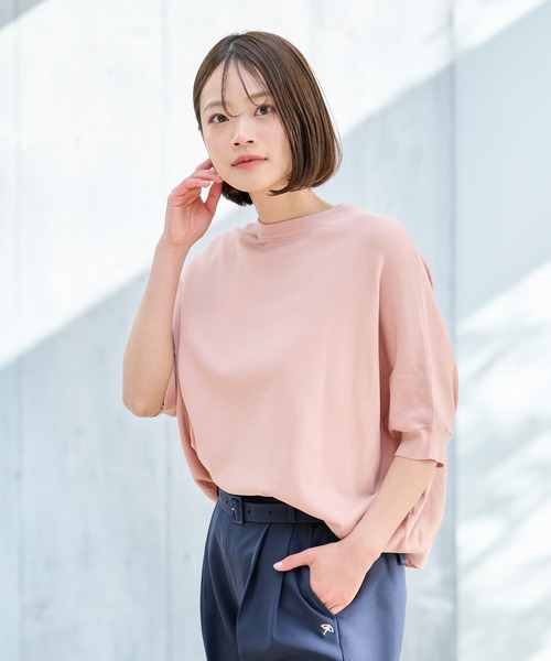 Arnold Palmer(アーノルドパーマー)の「リネンタッチ エアリ― ニット プルオーバー(ニット/セーター・レディース・アイボリー/ブラック/ピンク・S/L/M)」の3枚目の写真