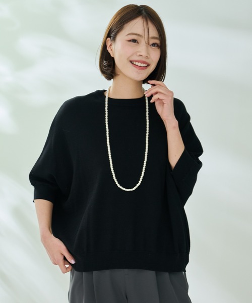 Arnold Palmer(アーノルドパーマー)の「リネンタッチ エアリ― ニット プルオーバー(ニット/セーター・レディース・アイボリー/ブラック/ピンク・S/L/M)」の2枚目の写真