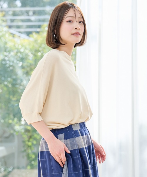 Arnold Palmer(アーノルドパーマー)の「リネンタッチ エアリ― ニット プルオーバー(ニット/セーター・レディース・アイボリー/ブラック/ピンク・S/L/M)」の4枚目の写真