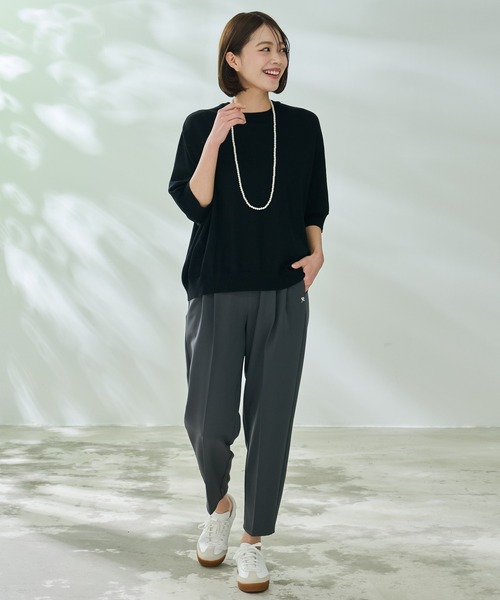 Arnold Palmer(アーノルドパーマー)の「リネンタッチ エアリ― ニット プルオーバー(ニット/セーター・レディース・アイボリー/ブラック/ピンク・S/L/M)」の8枚目の写真