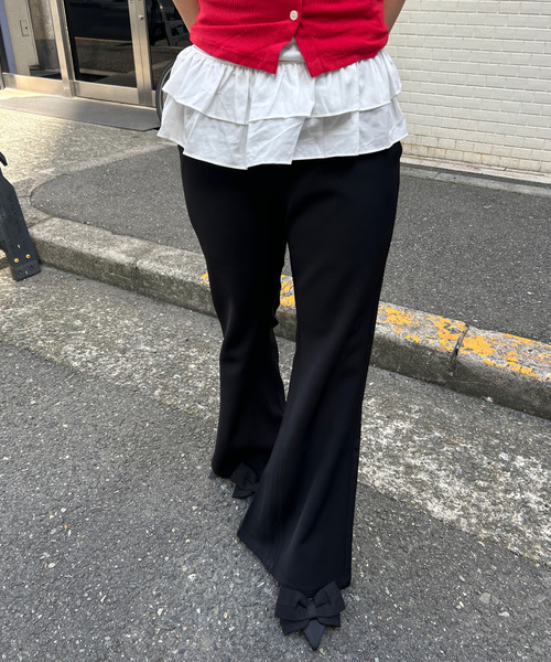Fanostudios 2025新モデル女性のパンツ 夏の薄手の款 セミワイド フレアパンツ FC25K002【Fano Studios】【2025SS