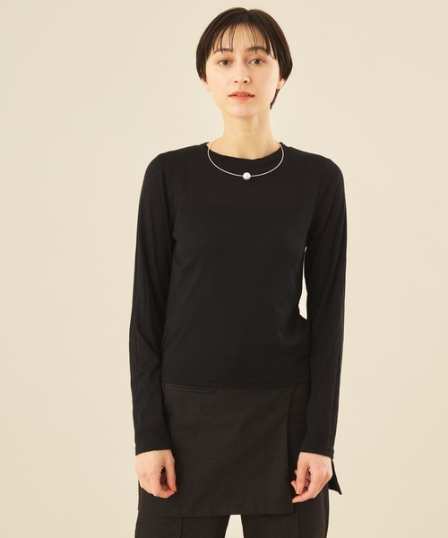 Muscat(マスカット)の「フライスシアーロングスリーブT(その他トップス・レディース・ブラック/チャコールグレー/ピンク/オフホワイト・F)」の3枚目の写真