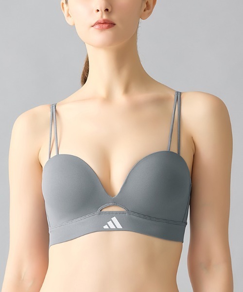 adidas（アディダス）の「adidas/アディダス ノンワイヤーブラ 吸汗速乾（スポーツブラ・レディース・ブラック/グレー系その他/ブラウン系その他/ベージュ系その他・MEDIUM/LARGE）」の2枚目の写真