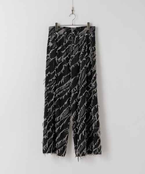 100着限定生産 即完品 キャスパージョン フリンジジャガードフレアデニム　M CASPER JOHN（キャスパージョン）の「Fringe jacquard flare