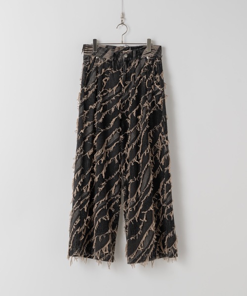 CASPER JOHN(キャスパージョン)の「Fringe jacquard baggy denim/フリンジジャガードバギーデニム(デニムパンツ・メンズ・ブラウン/ブラック/グレー・X-SMALL/SMALL/MEDIUM/LARGE)」の18枚目の写真