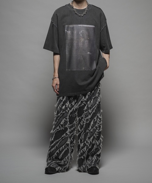 CASPER JOHN(キャスパージョン)の「Fringe jacquard baggy denim/フリンジジャガードバギーデニム(デニムパンツ・メンズ・ブラウン/ブラック/グレー・X-SMALL/SMALL/MEDIUM/LARGE)」の16枚目の写真