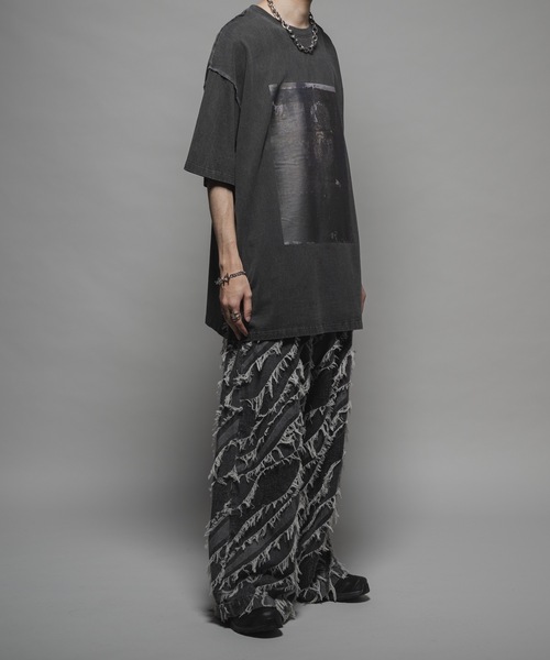 CASPER JOHN(キャスパージョン)の「Fringe jacquard baggy denim/フリンジジャガードバギーデニム(デニムパンツ・メンズ・ブラウン/ブラック/グレー・X-SMALL/SMALL/MEDIUM/LARGE)」の17枚目の写真