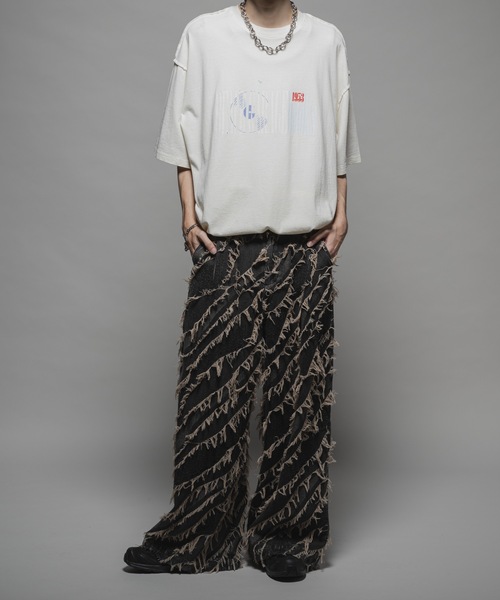 CASPER JOHN(キャスパージョン)の「Fringe jacquard baggy denim/フリンジジャガードバギーデニム(デニムパンツ・メンズ・ブラウン/ブラック/グレー・X-SMALL/SMALL/MEDIUM/LARGE)」の22枚目の写真