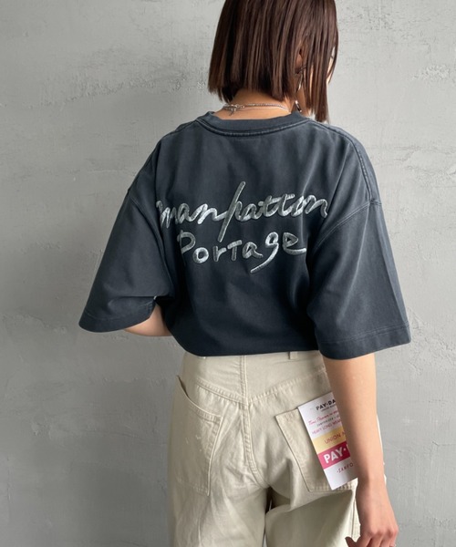 tシャツ 「MANHATTAN PORTAGE/マンハッタンポーテージ」 手書き風バック刺繍ロゴ ショートスリーブTシャツ レディース メンズ MANHATTAN PORTAGE/マンハッタンポーテージ] 手書き風バック刺繍