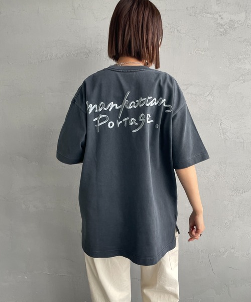 tシャツ 「MANHATTAN PORTAGE/マンハッタンポーテージ」 手書き風バック刺繍ロゴ ショートスリーブTシャツ レディース メンズ MANHATTAN PORTAGE/マンハッタンポーテージ] 手書き風バック刺繍