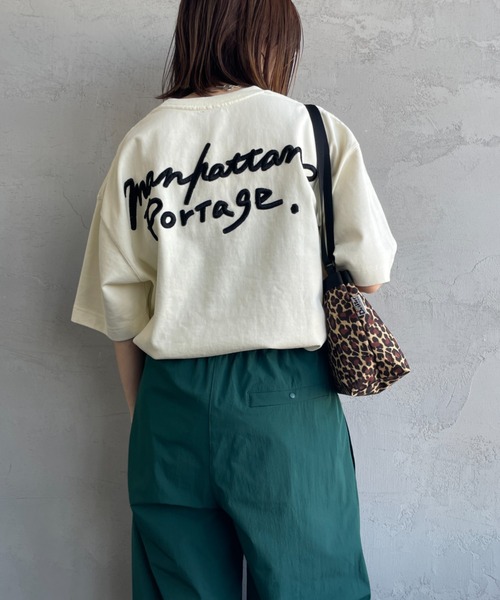 tシャツ 「MANHATTAN PORTAGE/マンハッタンポーテージ」 手書き風バック刺繍ロゴ ショートスリーブTシャツ レディース メンズ MANHATTAN PORTAGE/マンハッタンポーテージ] 手書き風バック刺繍
