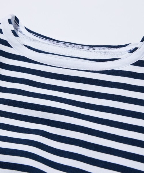 定価10450円 CAHLUMN Boat Neck Long Sleeve CAHLUMN/カウラム Boat Neck Horizontal Stripe french terry