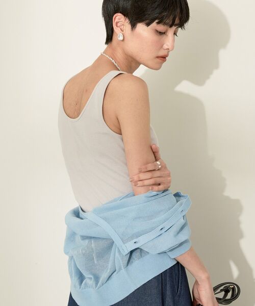 AMERICAN HOLIC(アメリカンホリック)の「リブタンクトップ(タンクトップ・レディース・モカ/ライトグレー/ブラック/ピンク・M/L)」の7枚目の写真