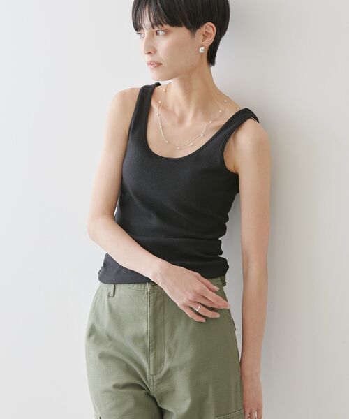 AMERICAN HOLIC(アメリカンホリック)の「リブタンクトップ(タンクトップ・レディース・モカ/ライトグレー/ブラック/ピンク・M/L)」の12枚目の写真