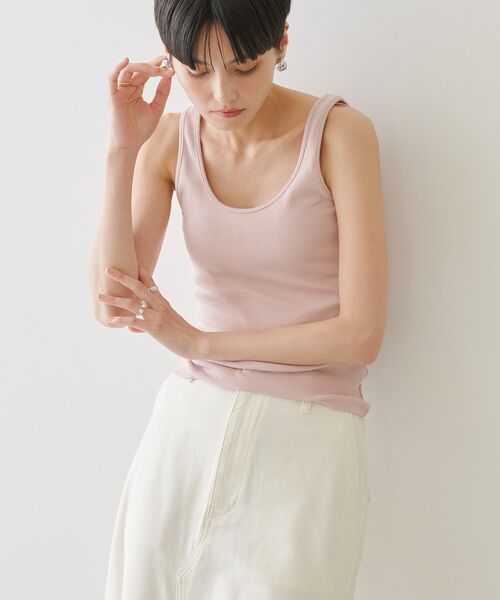 AMERICAN HOLIC(アメリカンホリック)の「リブタンクトップ(タンクトップ・レディース・モカ/ライトグレー/ブラック/ピンク・M/L)」の14枚目の写真